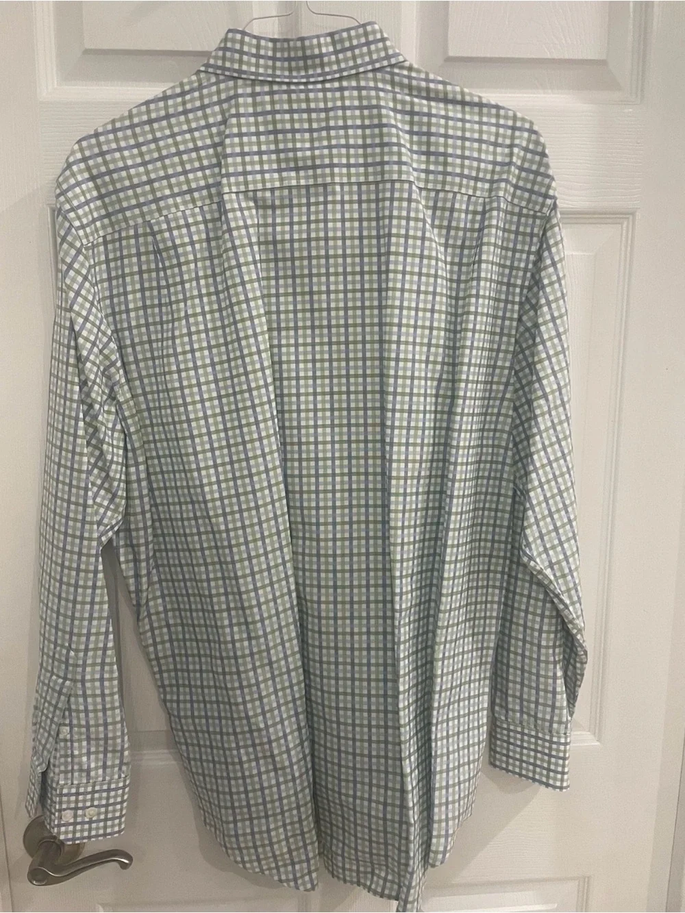 Banana Republic Light Green & Blue Windowpane Dress Shirt